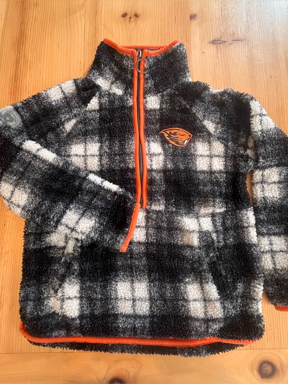 Kids Colosseum Oregon State Beavers Youth Plaid Sherpa Fleece 1/4 Zip Pullover